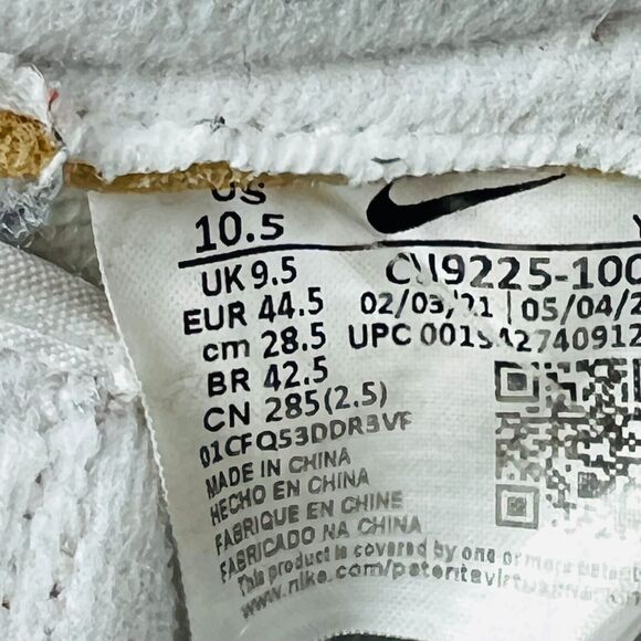 Nike Air Force 1 x Supreme Mens 10.5 White Leather Red Box Logo CU9225-100 Shoes - Picture 10 of 11